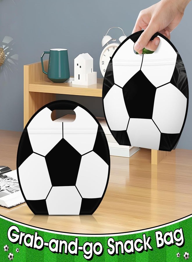 AKAIXI 24pcs Soccer Snack Bags with Handles Reusable Sealed Candy Bags, Stand-up Bottom Goodie Bags for Soccer Sport Game Day Practice Birthday Gifts and Soccer Party Supplies, Soccer Training Treat Bags - Image 5